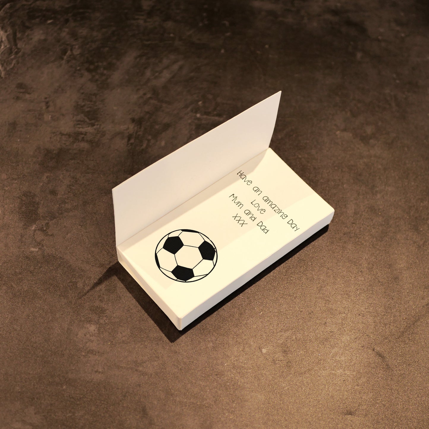 Football ChocCard, Personalised Card with a chocolate design of your choice