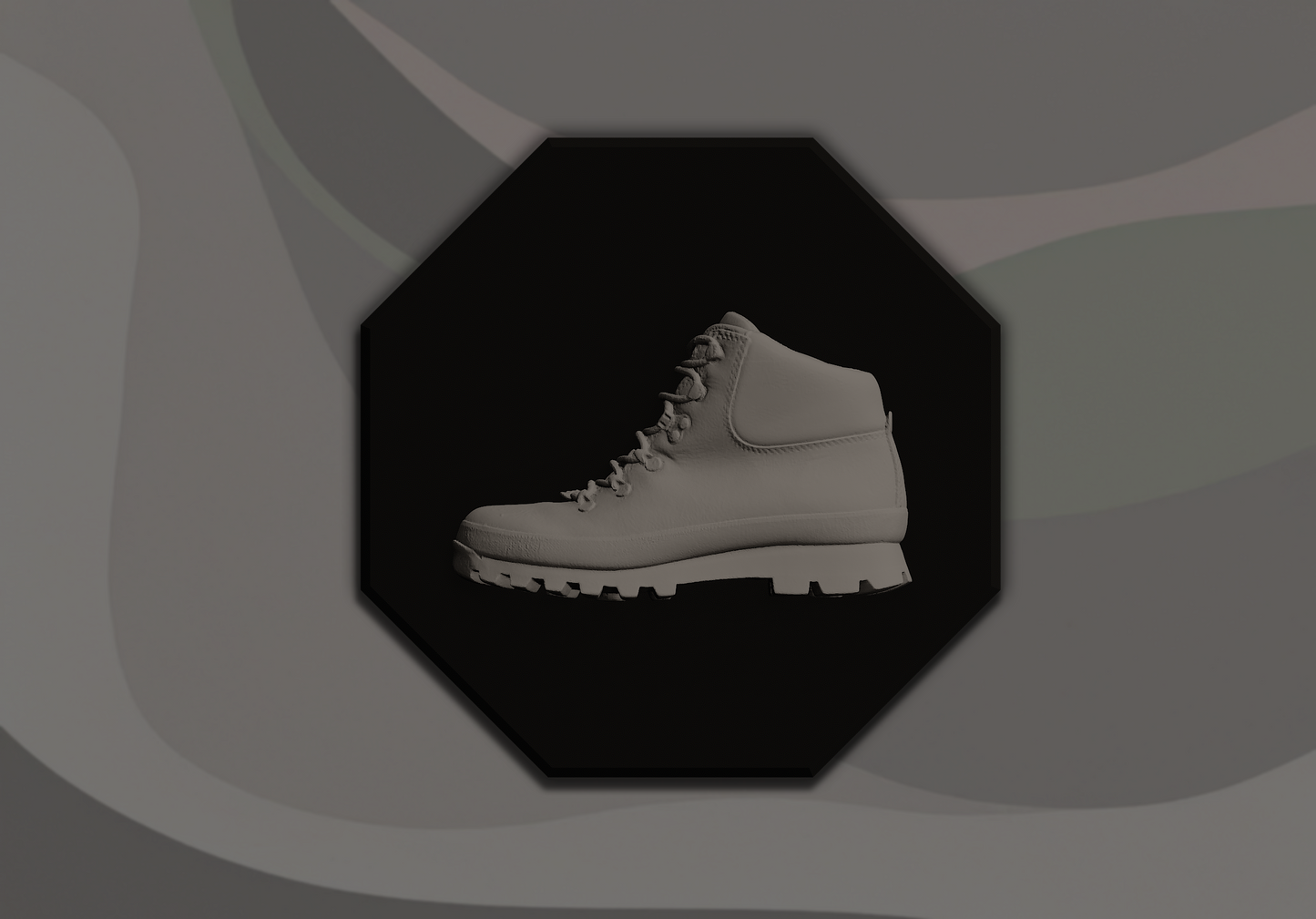 White boot on a black background