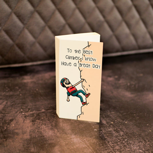 Climbing ChocCard, Personalised Card with a chocolate design of your choice