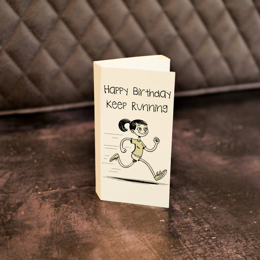 Running ChocCard, Personalised Card with a chocolate design of your choice