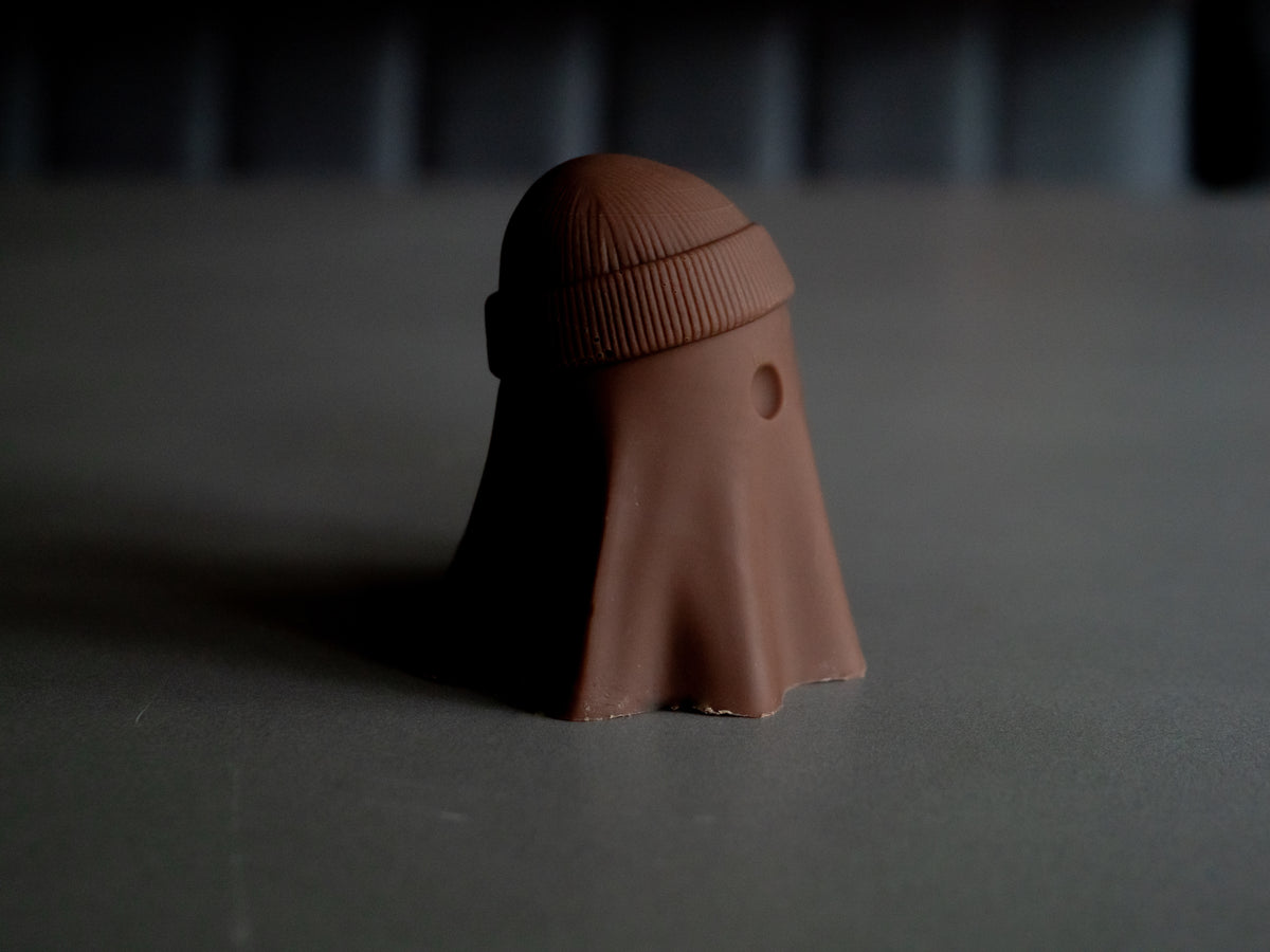 Handcrafted Belgian Milk Chocolate Beanie Hat Ghost