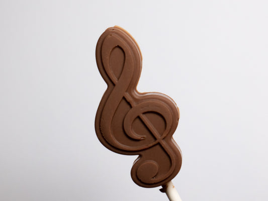 Musical Notes Belgian Milk Chocolate Lollipops x 4 Treble clef