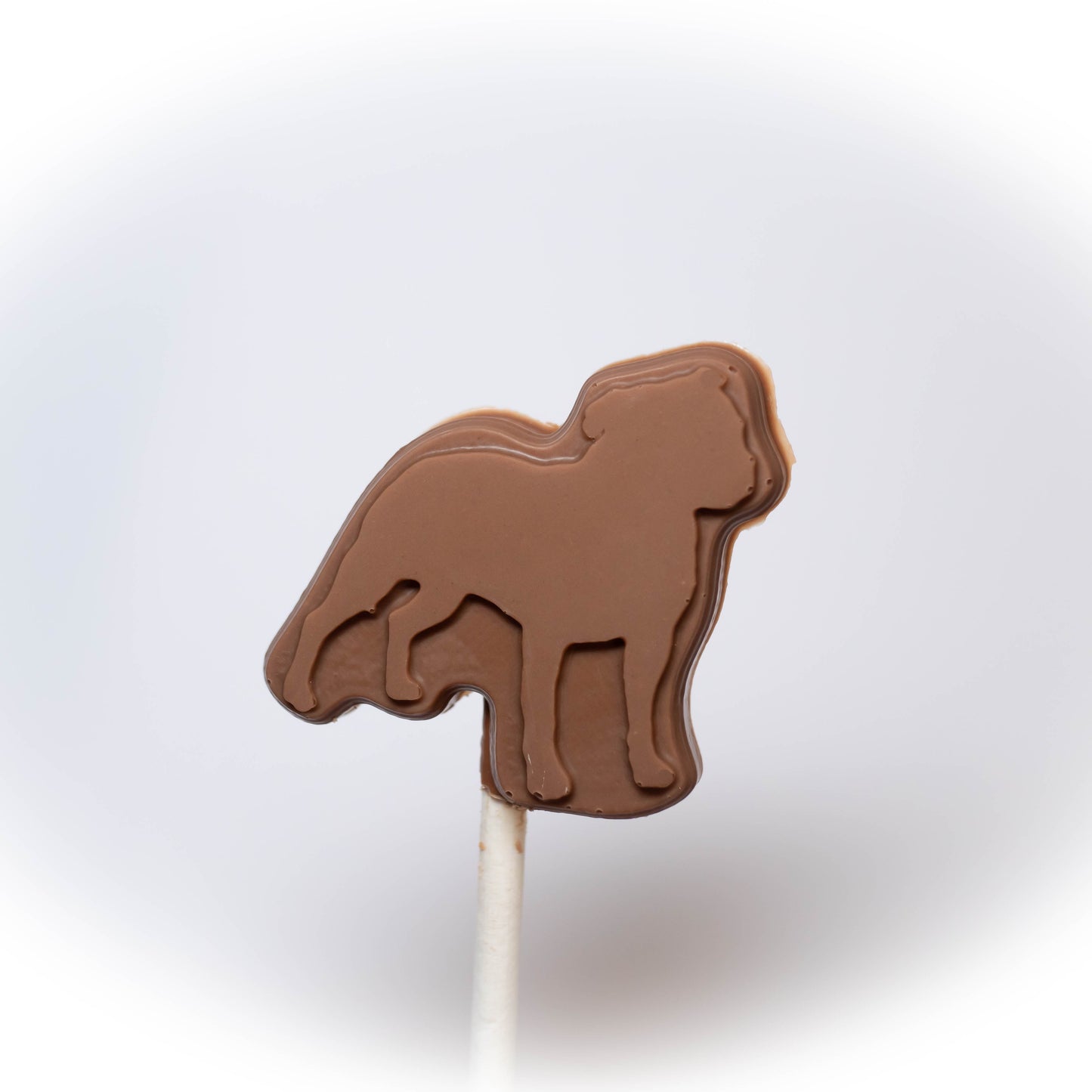 100 x Dog silhouette lollipop Belgian chocolate