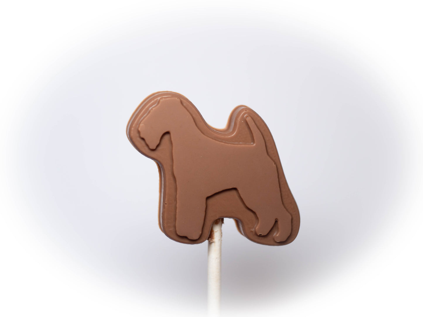 100 x Dog silhouette lollipop Belgian chocolate