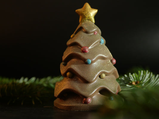 Coloured Christmas Tree 3D- Milk Belgian Chocolate glitter/ cake topper