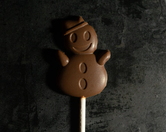 Snowman lollipops/lollies x4 belgian chocolate