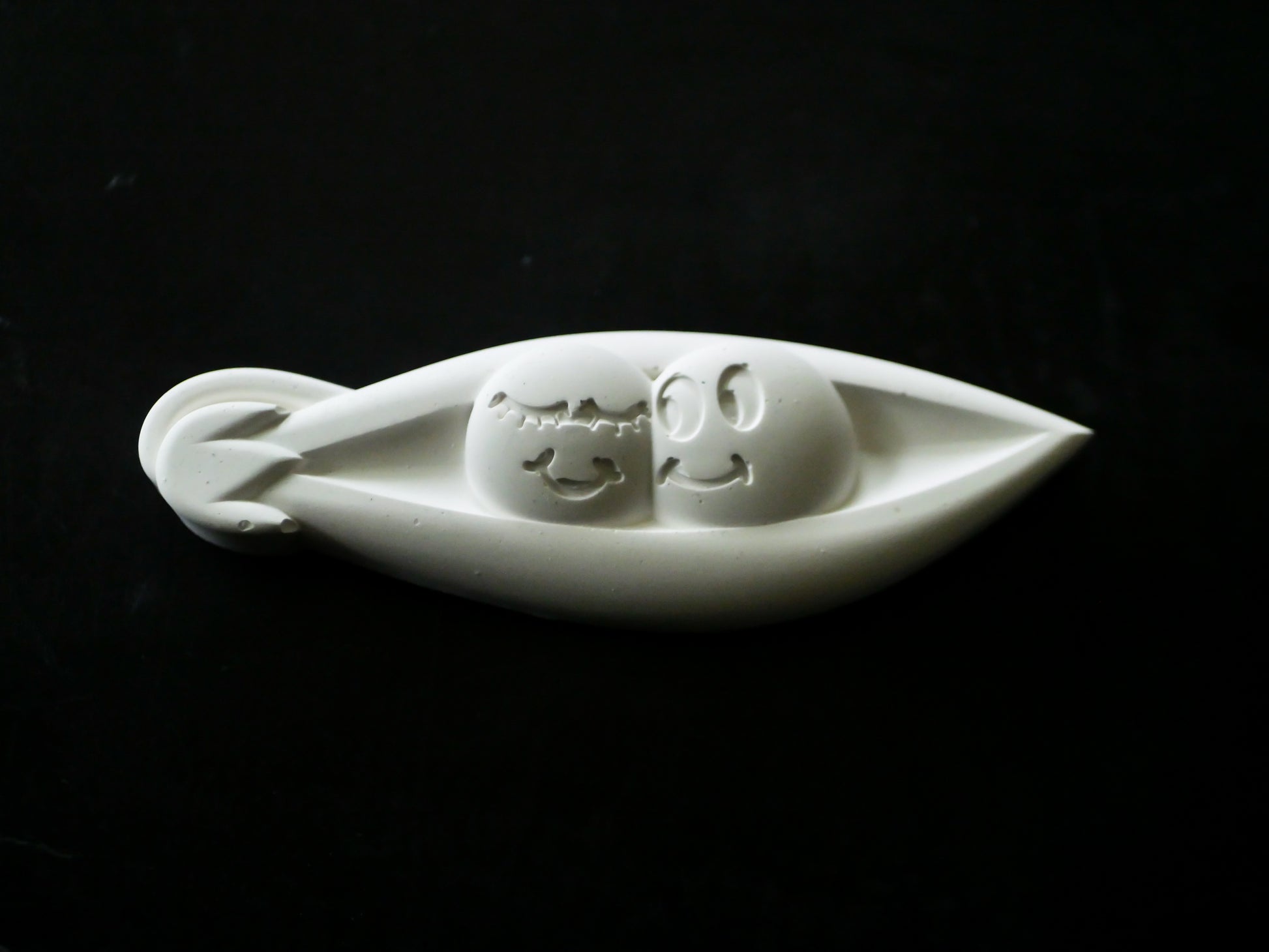 White ceramic two peas in a pod