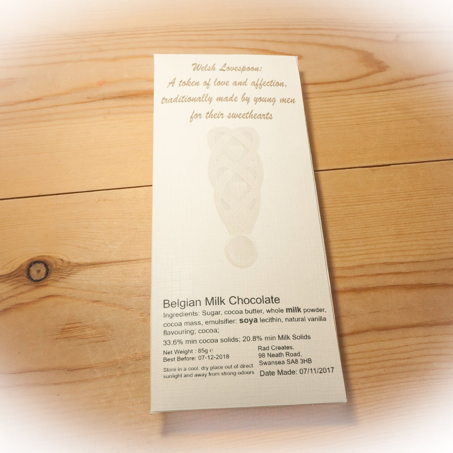 Large Belgian chocolate Lovespoon/ Welsh/ Wales/ Love spoon/ Cymru/ Wedding/Dwynwen/Valentines