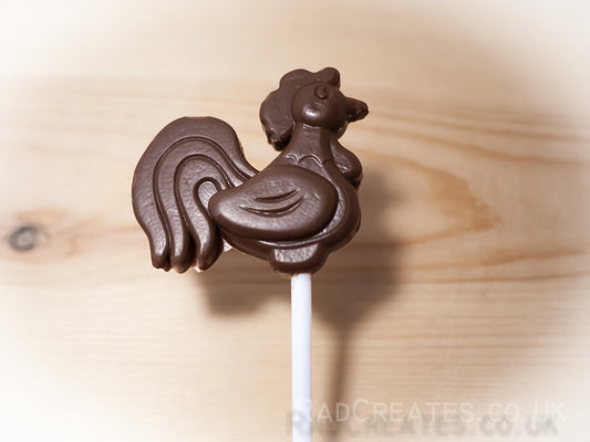 Rooster/ Chicken/ Hen Belgian Milk Chocolate Lollipops x 4