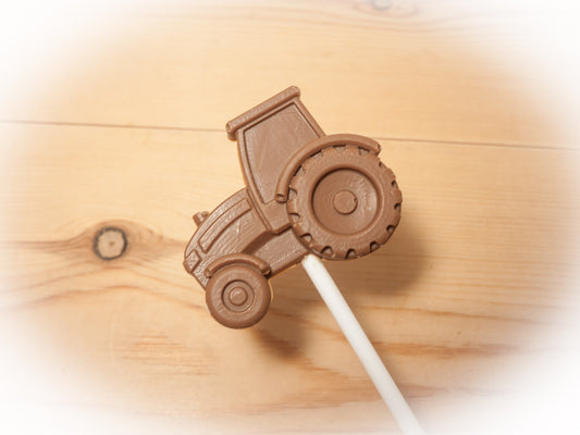 Set of 4 Belgian chocolate tractor lollipops