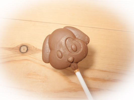 Dog/puppy  Belgian Milk Chocolate Lollipops x 4