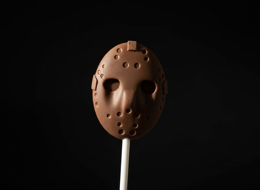 Set of 8 Belgian chocolate hockey mask lollipops