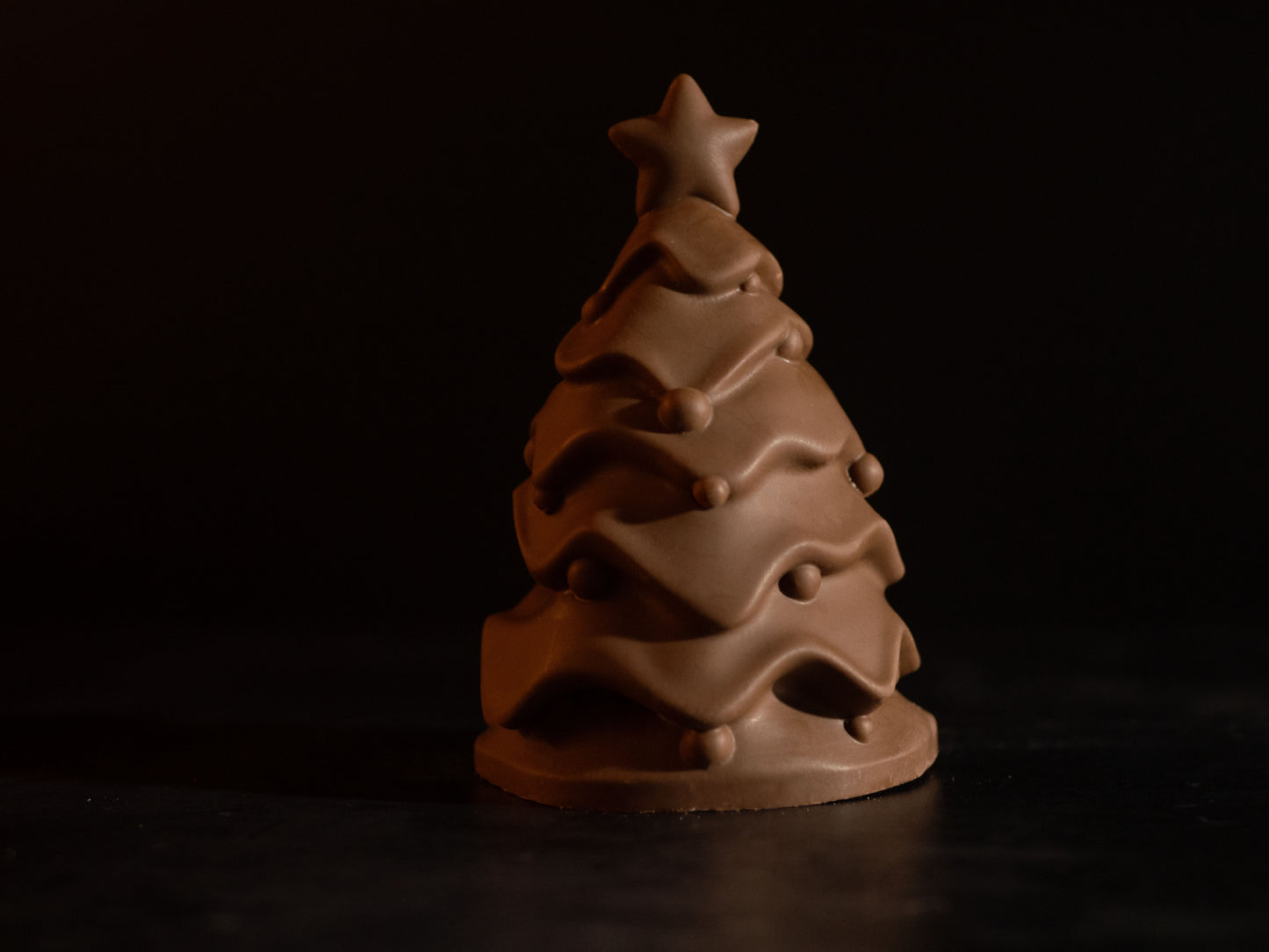 Christmas Tree 3D- Milk Belgian Chocolate (Christmas/ Happy holidays/ celebrations) Cake topper