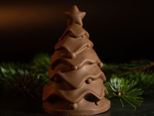 Christmas Tree 3D- Milk Belgian Chocolate (Christmas/ Happy holidays/ celebrations) Cake topper