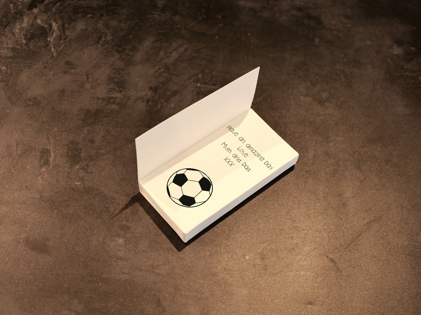 Football ChocCard, Personalised Card with a chocolate design of your choice