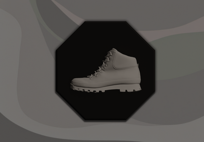 White boot on a black background