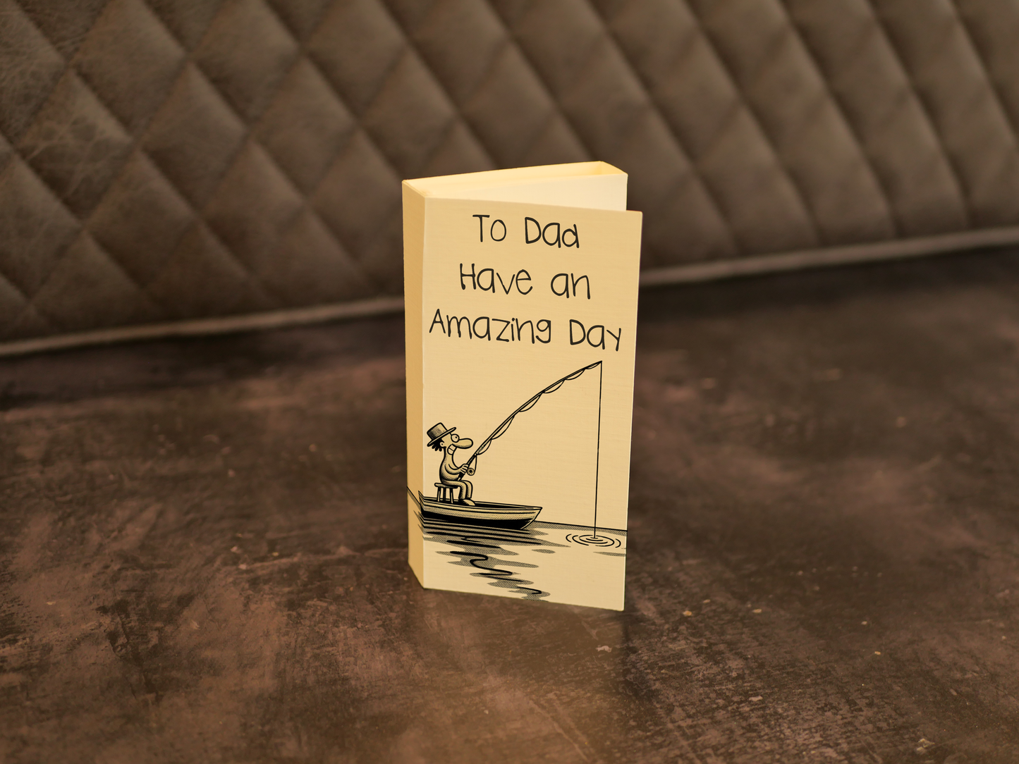 Fishing ChocCard, Personalised Card with a chocolate design of your choice