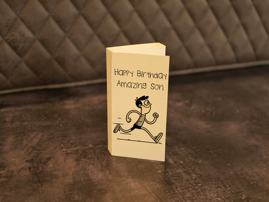 Running Man ChocCard, Personalised Card with a chocolate design of your choice