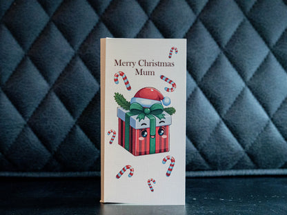 Christmas Present ChocCard, Personalised Card with a chocolate design of your choice