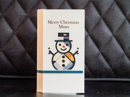 Snowman Christmas ChocCard, Personalised Card with a chocolate design of your choice