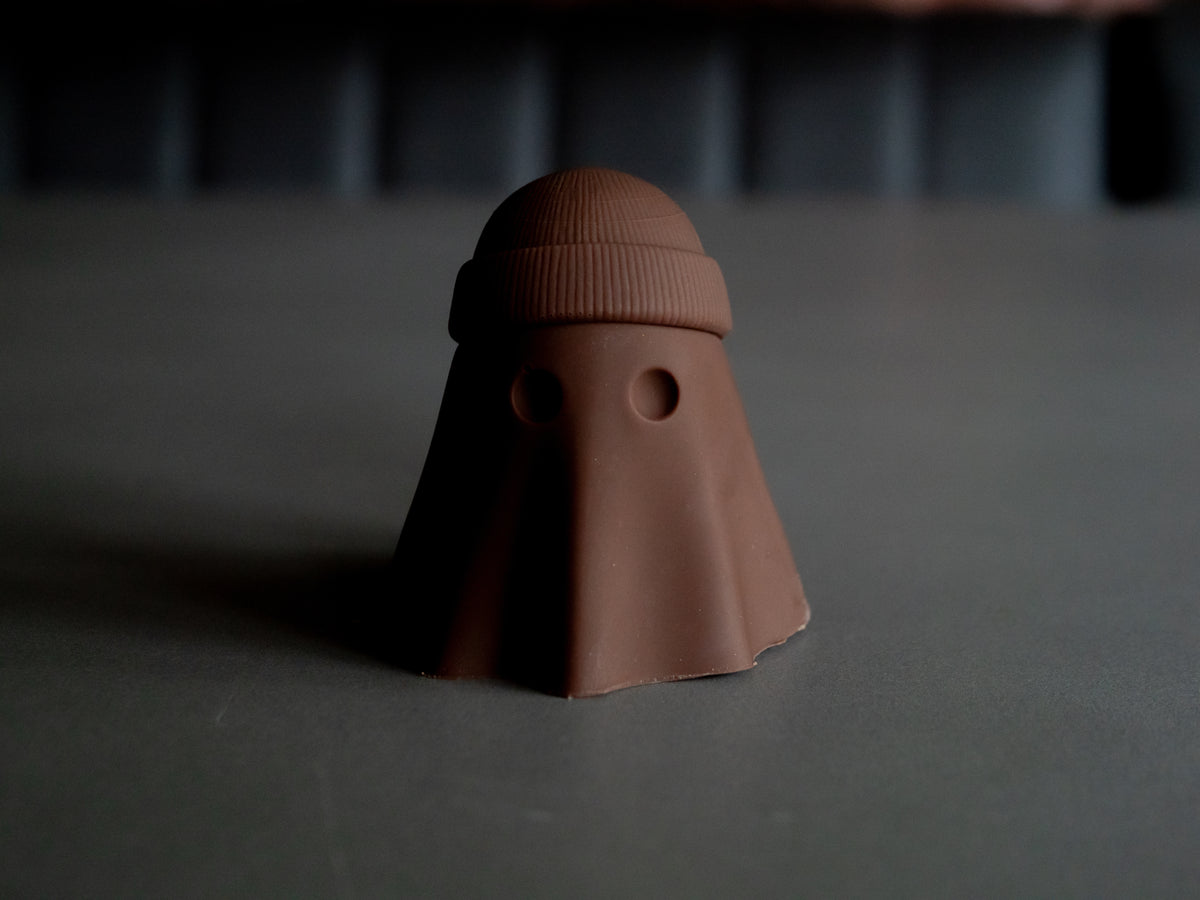 Handcrafted Belgian Milk Chocolate Beanie Hat Ghost