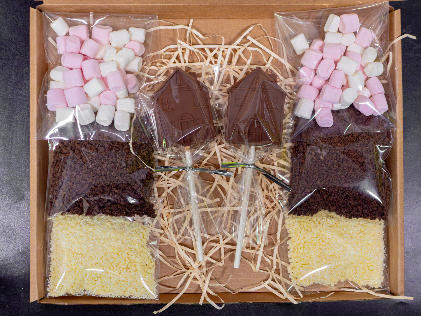 Belgian Hot Chocolate Gift Box: House-Themed Housewarming Present for New Homeowners & Estate Agent Clients