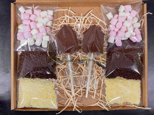 Belgian Hot Chocolate Gift Box: House-Themed Housewarming Present for New Homeowners & Estate Agent Clients