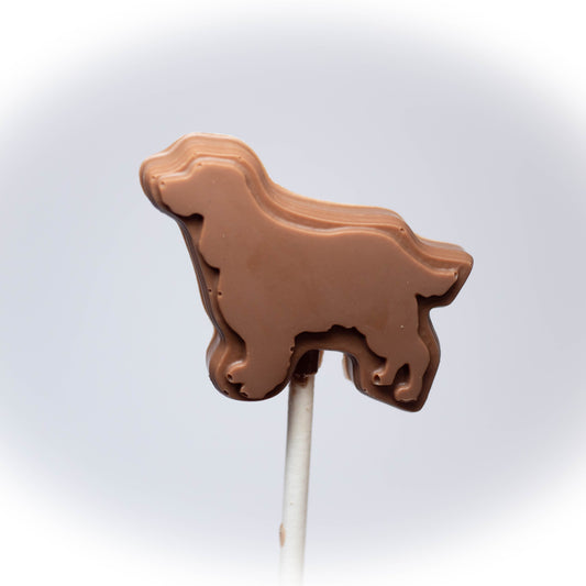 Cocker spaniel dog silhouette lollipop x 4 Belgian chocolate