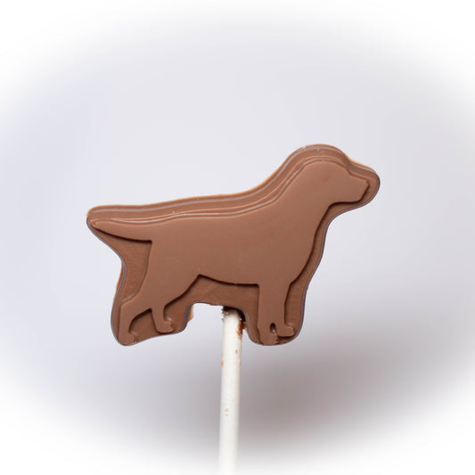 Labrador/ Golden retriever dog silhouette lollipop x 4 Belgian chocolate