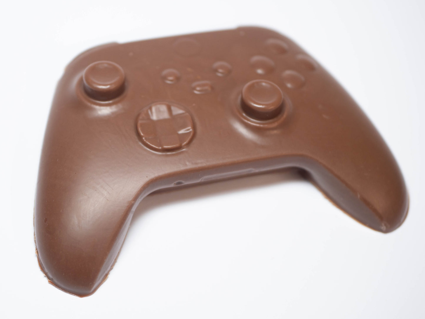 A video game controller made out of chocolate.