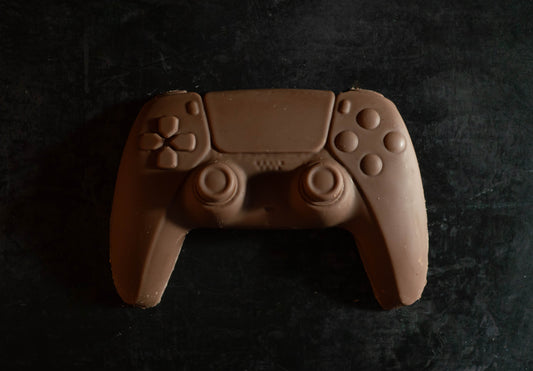 A video game controller made out of chocolate.