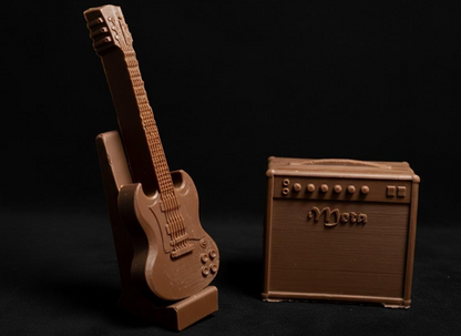 Belgian chocolate Guitar with stand and amp set