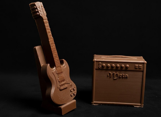 Belgian chocolate Guitar with stand and amp set