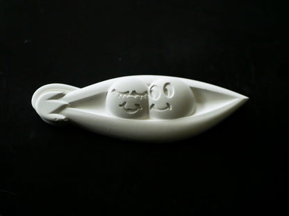 White ceramic two peas in a pod 