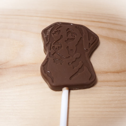 Labrador dog head silhouette lollipop x 4 Belgian chocolate