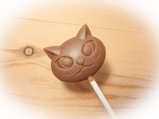 Cat Belgian Milk Chocolate Lollipops x 4