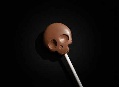 Set of 4 Belgian chocolate skull lollipops