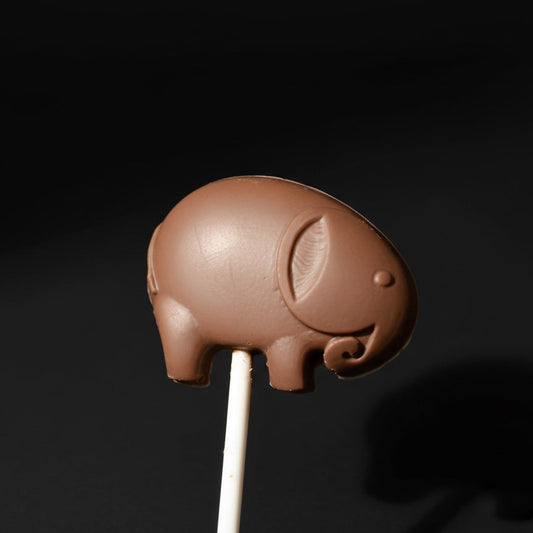 Elephant Safari Animal Belgian Milk Chocolate Lollipops x 4
