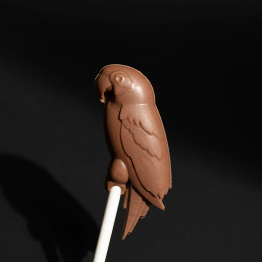 Parrot Safari Animal Belgian Milk Chocolate Lollipops x 4