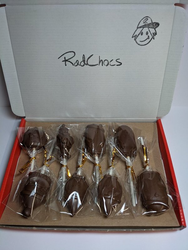 Belgian chocolate lollipops, Christmas gift box x 8