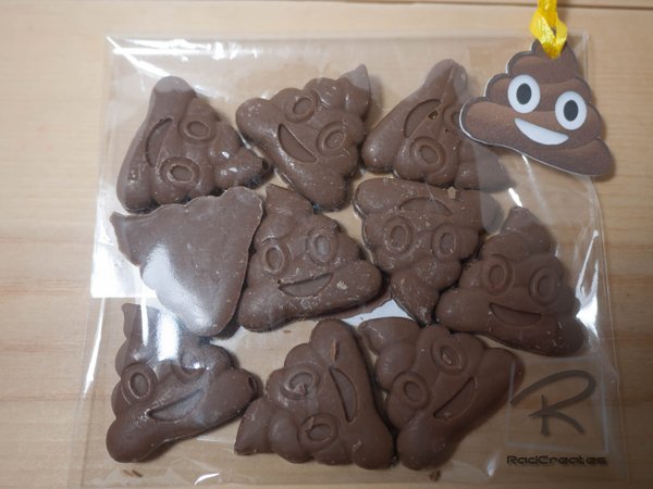 Emoji Mini poop Belgian chocolate bites  (3 x bags of 10 bites)