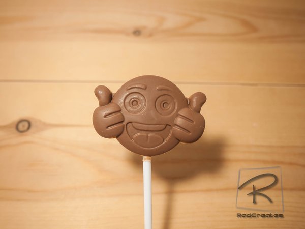 Belgian chocolate lollipops, thumbs up x 8