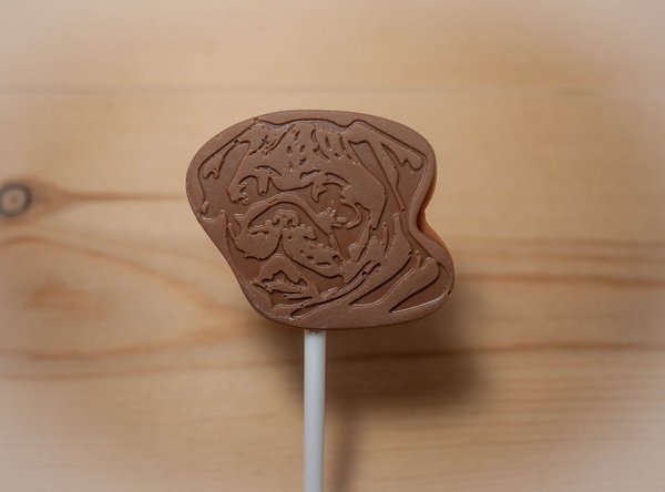 Belgian chocolate lollipops, Pug Dog x 8