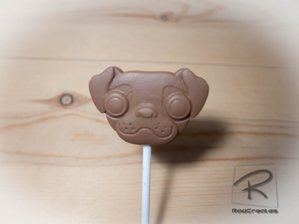 Belgian chocolate lollipops, Cute Pug Dog x 8