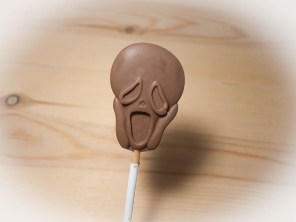 Belgian chocolate lollipops, Scream head x 8