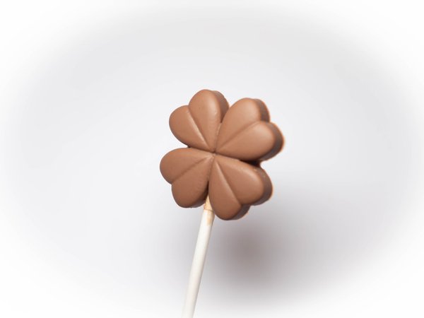 Belgian chocolate lollipops, 4 leaf clover x 8